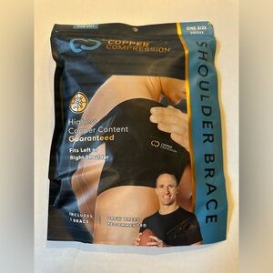 Copper compression shoulder brace one size unisex washable fits left or right